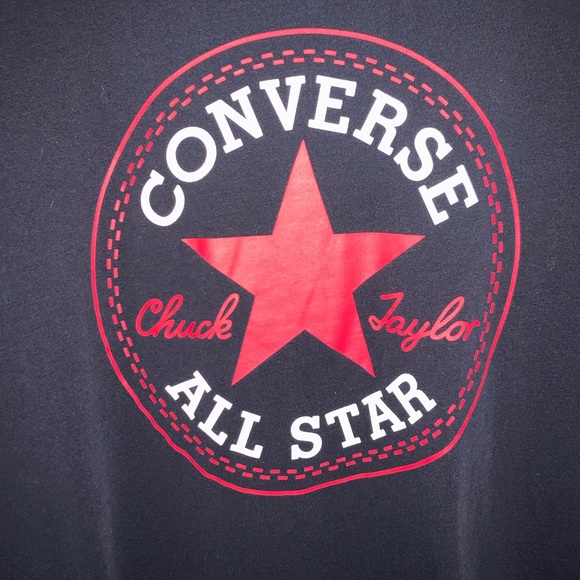 Black Converse Chuck Taylor All Stars T-shirt Size Medium - Picture 3 of 4